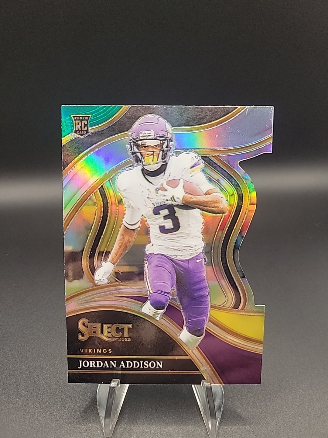 🏈2023 PANINI SELECT "CLUB LEVEL" GREEN YELLOW PRIZM DIE-CUT RC! JORDAN ADDISON