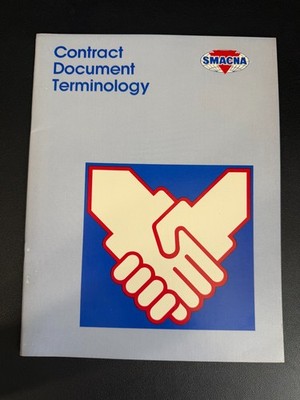 Vintage SMACNA Contract Document Terminology Guide - HVAC Industry Legal Terms