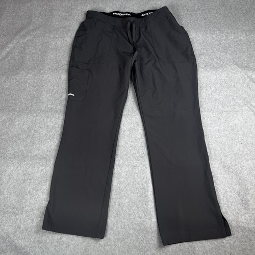 Skechers Barco Scrubs 3PKT Reliance Cargo Drawstring Pants Womens LARGE Grey