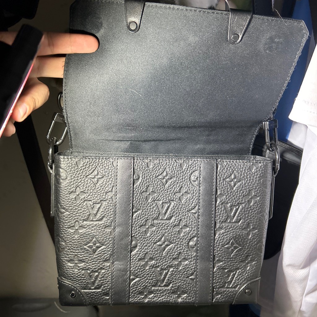 Louis Vuitton Trunk Messenger Bag PM Black Leather for sale online