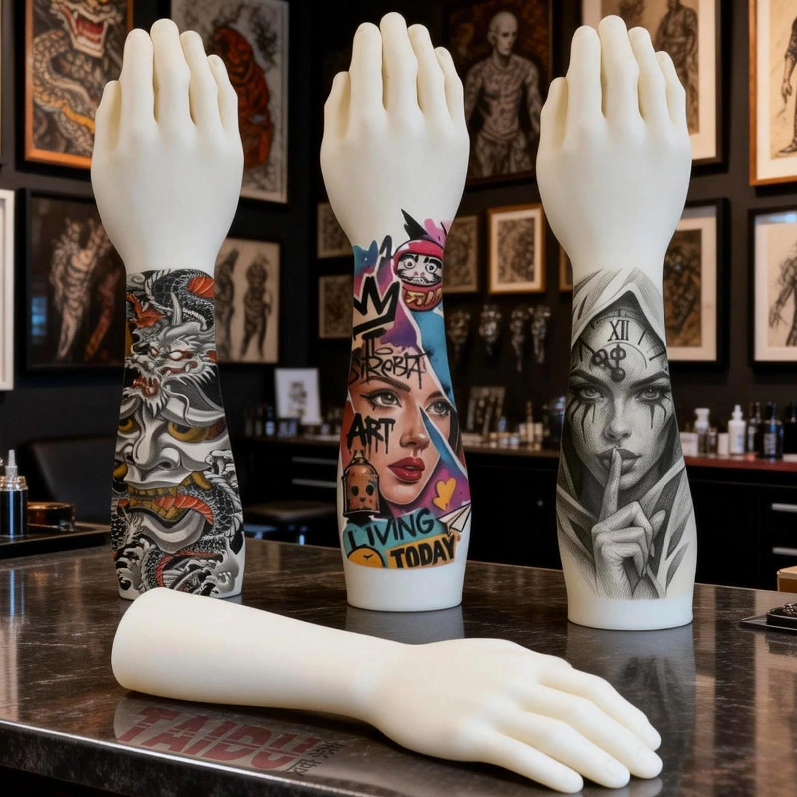 Soft Silicone Tattoo Practice Arm - High-Fidelity Skin for Tattoo Art Display, H image 3