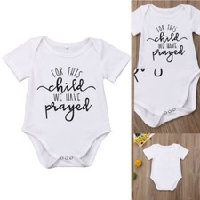 Infant Baby Kids Boys Girls Letter Print Button Romper Jumpsuit Clothes Outfits