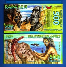 Easter Island 500 Rongo 2011 Polymer Uncirculated Colorful Banknote