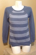 ANN TAYLOR LOFT Blue Striped Sweater Size XS Petite Excellent Condition