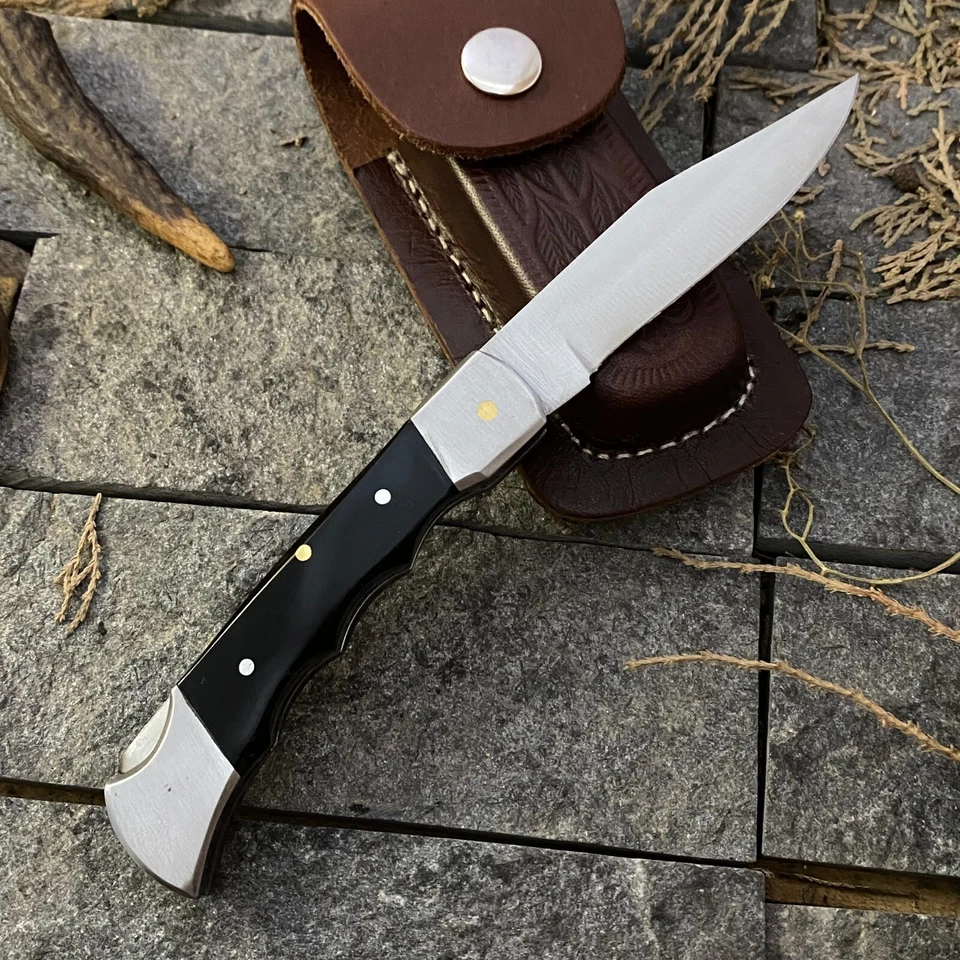 NAVAJA DE BOLSILLO PLEGABLE SHARD™ PERSONALIZADA DE ACERO FORJADO A MANO EDC CON BLOQUEO CON FUNDA Foto 4 de 4