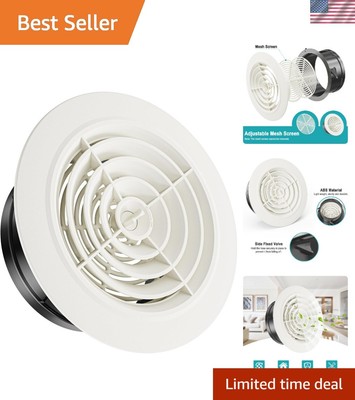 Versatile 6-Inch Soffit Vent with Adjustable Airflow   Ideal for Home & Industry