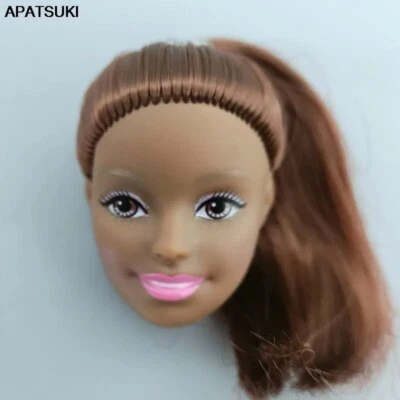 Kunststoff Braunes Haar Schokolade Haut Praxis Schminken Kopf für 1/6 BJD Puppen - Bild 1 von 4