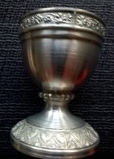 Zinn-Becher, 6 St&uuml;ck, 7 cm hoch, gebr. gut erh.