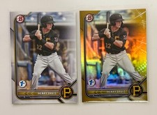 2x 2022 Bowman 1st Edition HENRY DAVIS Gold Foil /50 & Base BPPF-148