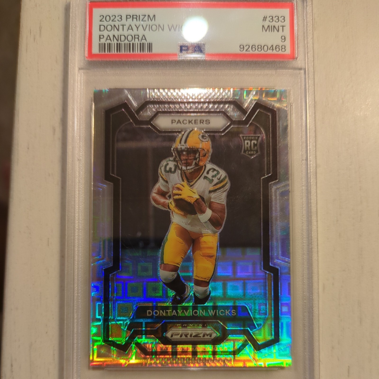 2023 Panini Prizm - Dontayvion Wicks RC - PANDORA /400 - #333 - PSA 9 MINT