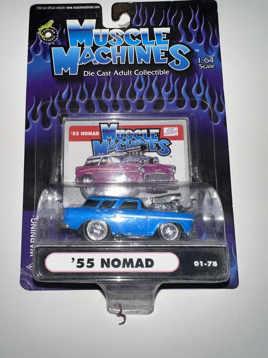 Muscle Machines #01-78 Blue 55 Chevy Nomad 1955 Chevrolet 1:64