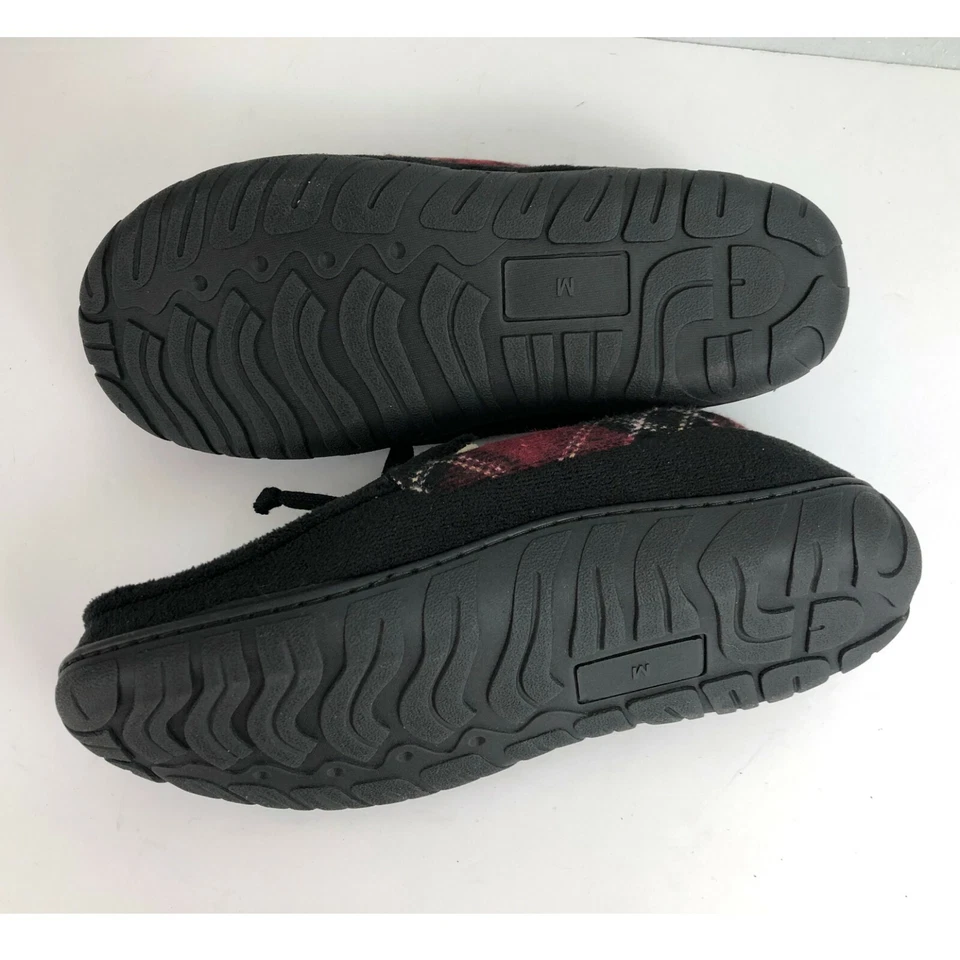Zapatillas Totes Toasties para hombre espuma viscoelástica cómodas negras rojas profundas ribete mediano 8-9 Foto 3 de 4