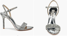 BADGLEY MISCHKA OLYMPIA EMBELLISHED WOMENS SANDAL HEELS - SIZE 8