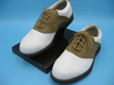 Etonic Lites G11128 7930 Mens White Brown Lace Up Golf Shoes Size 9 M NICE