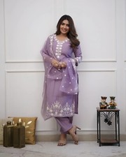 Women Embroidered Salwar Suit Set with Dupatta,Traditional Indian Ethnic Wear