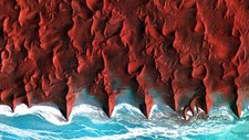 Landscape nature aerial view satellite sea coast desert Custom Gaming Mat Desk