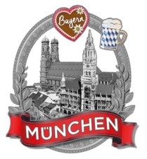 München Herz Bier Marienplatz Germany Metall Magnet Souvenir Deutschland