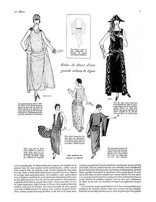 Vogue Paris Magazine, Reprint Mar 1922, Vol 4.5 Art Deco Fashion