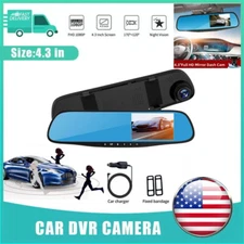 1080P Dual Dash Cam HD Rear View Mirror Car DVR Camera Front Rear Video Recorder