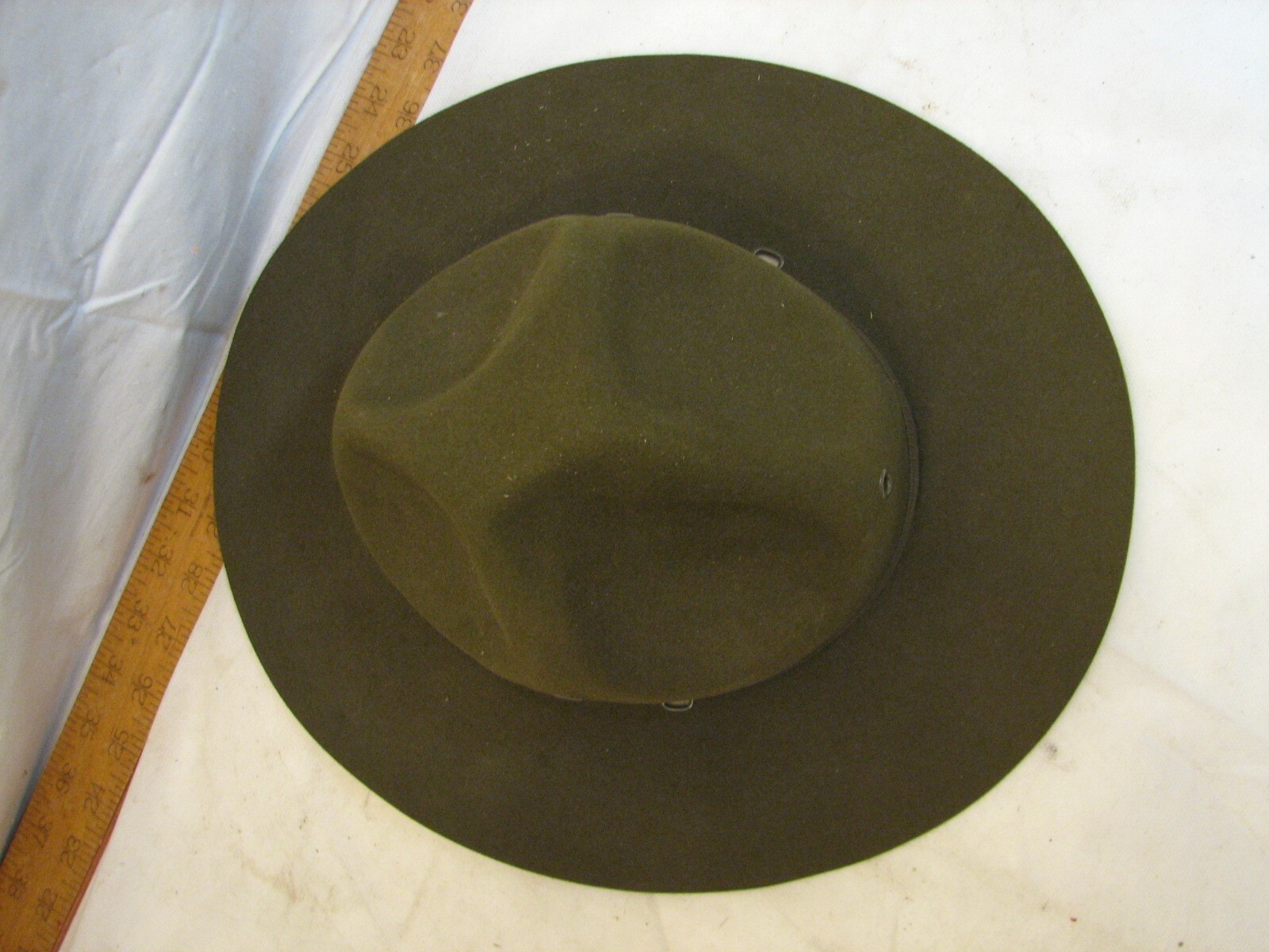 Vintage Boy Scouts of America Olive Drab Green Felt Leader Hat Park ...