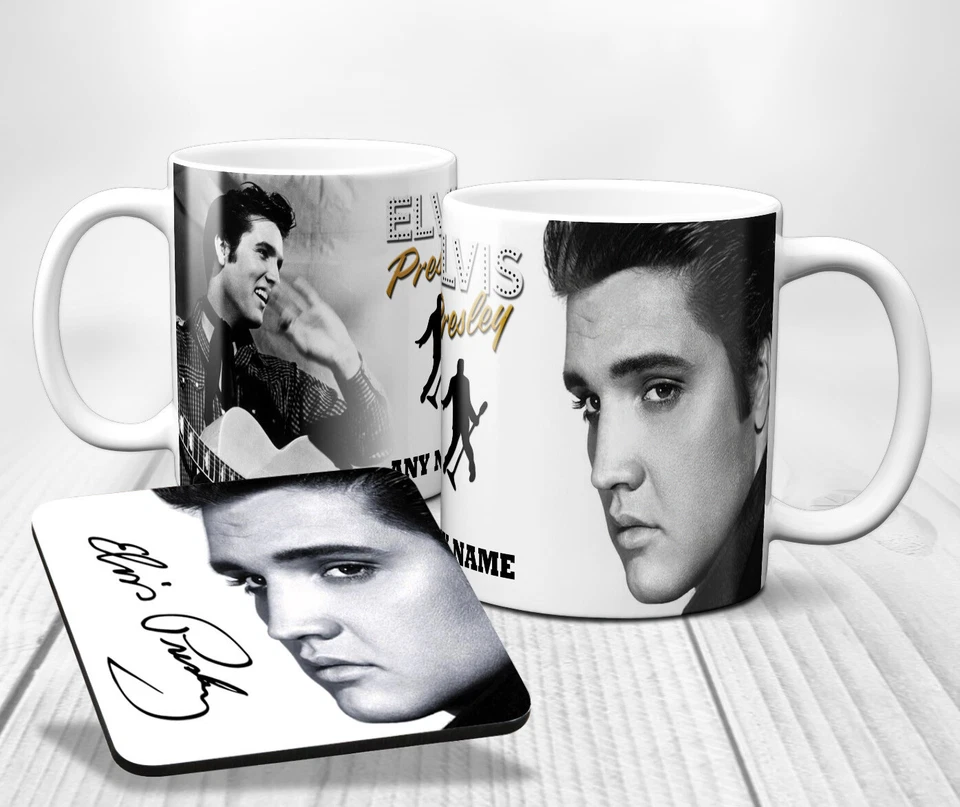 COASTER ELVIS **MUG PERSONALISED** Mug Cup Tea Coffee Add Name