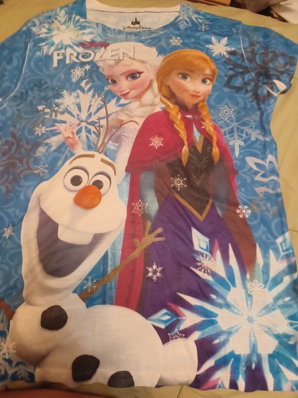 Disney Parks Authentic Original Xl Kids Frozen T Shirt Anna  Elsa Olaf New