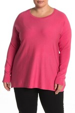 NWT Eileen Fisher Roundneck Box Top Sweater Tencel Stretch Pink 218 1X