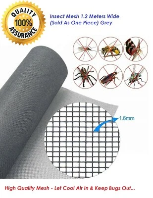 SISI UK LTD Insect Mesh 1.2 Meters Wide SOLD BY THE METER (grey) !!!