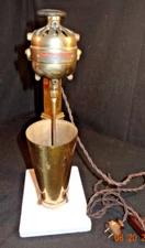 Vintage Brass & Porcelain Hamilton Beach Soda Fountain Malt Mixer Brass Malt Can
