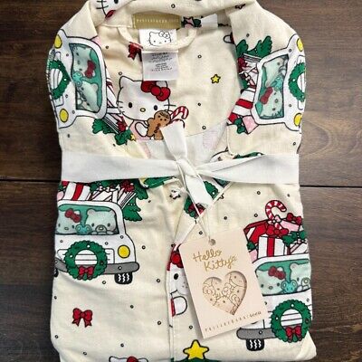 POTTERY BARN HELLO KITTY CHRISTMAS PAJAMAS ORGANIC FLANNEL LOOSE FIT ADULT  XL