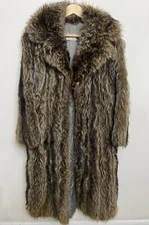Full Length Raccoon Fur Women’s Coat Size M Lemay & Robert Fourrures Montreal