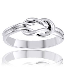 925 Solid Sterling Silver Love Knot Design Wedding Band Ring