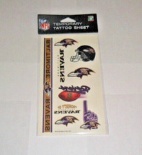 BALTIMORE RAVENS SHEET OF 7 TEMPORARY TATTOOS FAST FREE SHIPPING