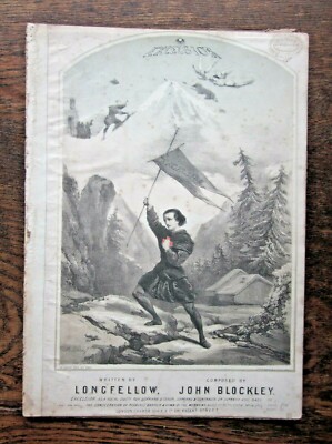 c1850 Excelsior Victorian Music Longfellow Bernhardiner Hund Alpin Bergsteigen