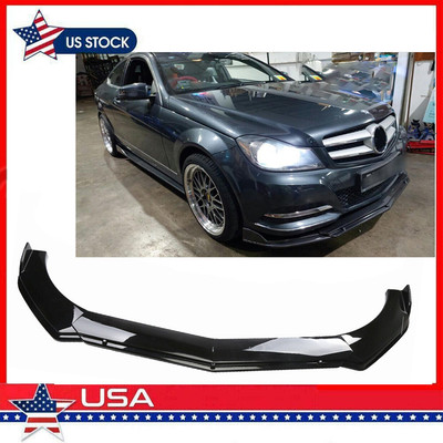 Universal Front Bumper Lip Spoiler Splitter Glossy Black Body For Bens H++