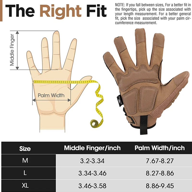 Mossy Oak XL/L/M Rubber Guard Tactical Gloves Touch Screen Airsoft Army Gloves - Image 3 of 4