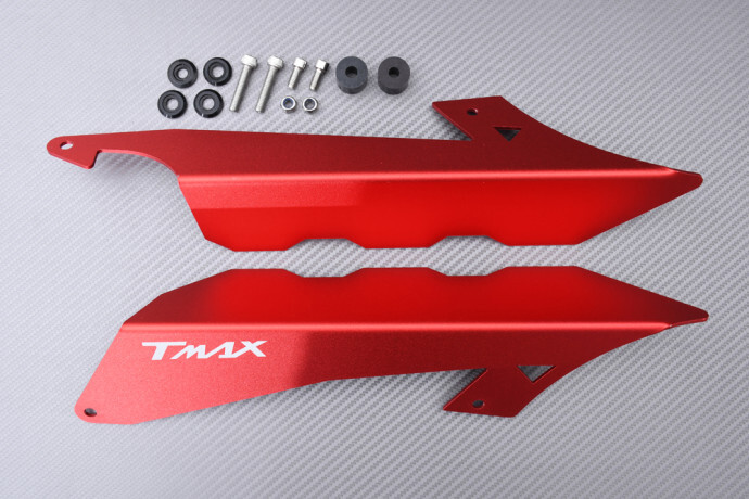 Protège-chaîne rouge en alu CNC pour scooter Yamaha TMAX 560 Tech Max