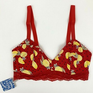 People Intimately FP Mari Printed Bralette Cherry Combo Size S 5236