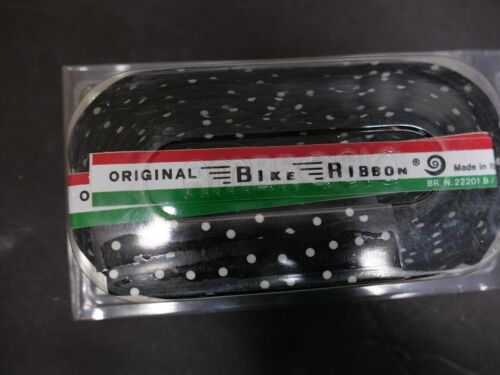 Original Vintage Bike Ribbon black w/white dot handlebar tape NOS for 80's Masi - Picture 2 of 4