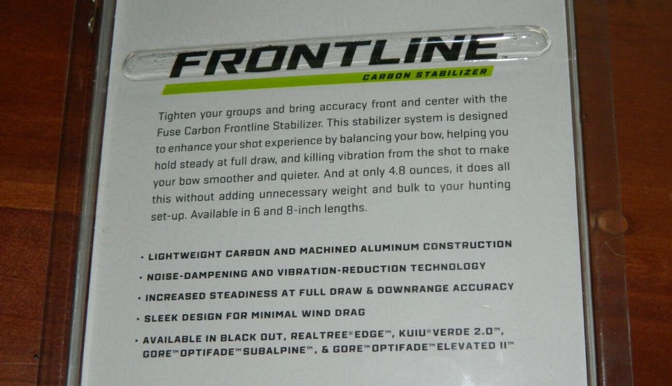 NEW Fuse Frontline 8" Bow Stabilizer -Realtree Edge Camo - by Hoyt - 4.8 oz - Image 2 of 4