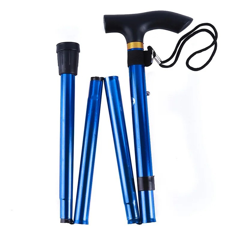 Adjustable Folding Walking Cane - Aluminum Alloy Collapsible Stick For Travel & Hiking