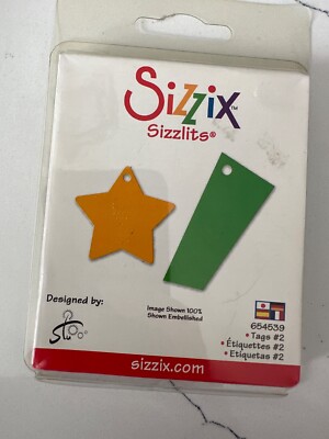 Sizzix Sizzlits Small Die Designed by: Stu Tags #2 (Star Rectangle) Scrapbooking