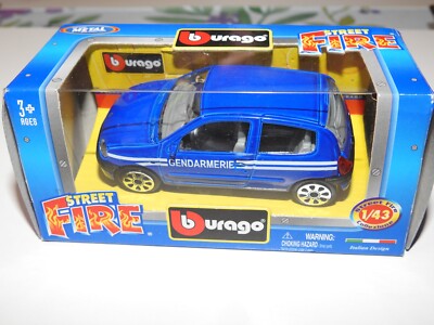 Voiture Miniature Burago Renault Clio Gendarmerie 1/43 - Neuve Dans Sa Boîte - Modèle Officiel
