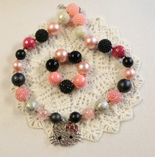 Chunky, BubbleGum Necklace, Stretch Bracelet, Baby, Girl, Enamel, Photos, bg16