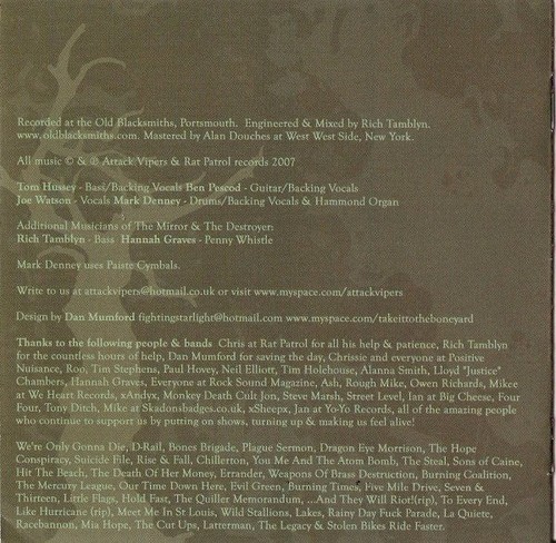USED: Attack! Vipers! - The Mirror & The Destroyer (CD, Album) - grading in desc - Picture 2 of 2