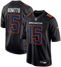 Denver Broncos Nik Bonitto #15 Nike Men's Black Carbon Fashion NFL Game Jersey