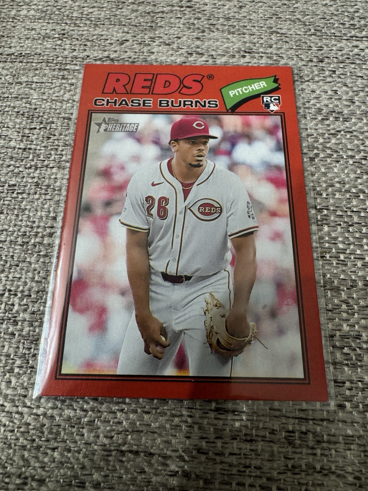2026 Topps Heritage #212 Chase Burns RC Red Border