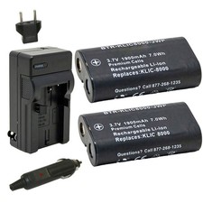 Replacement for Kodak KLIC-8000 Battery 2-Pack, 1900mAh and Charger