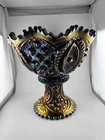 Northwood Memphis Pedestal Bowl Punch Or Fruit Amethyst Electric Color