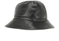 Gucci GG Bucket Hat Black Leather Men Women